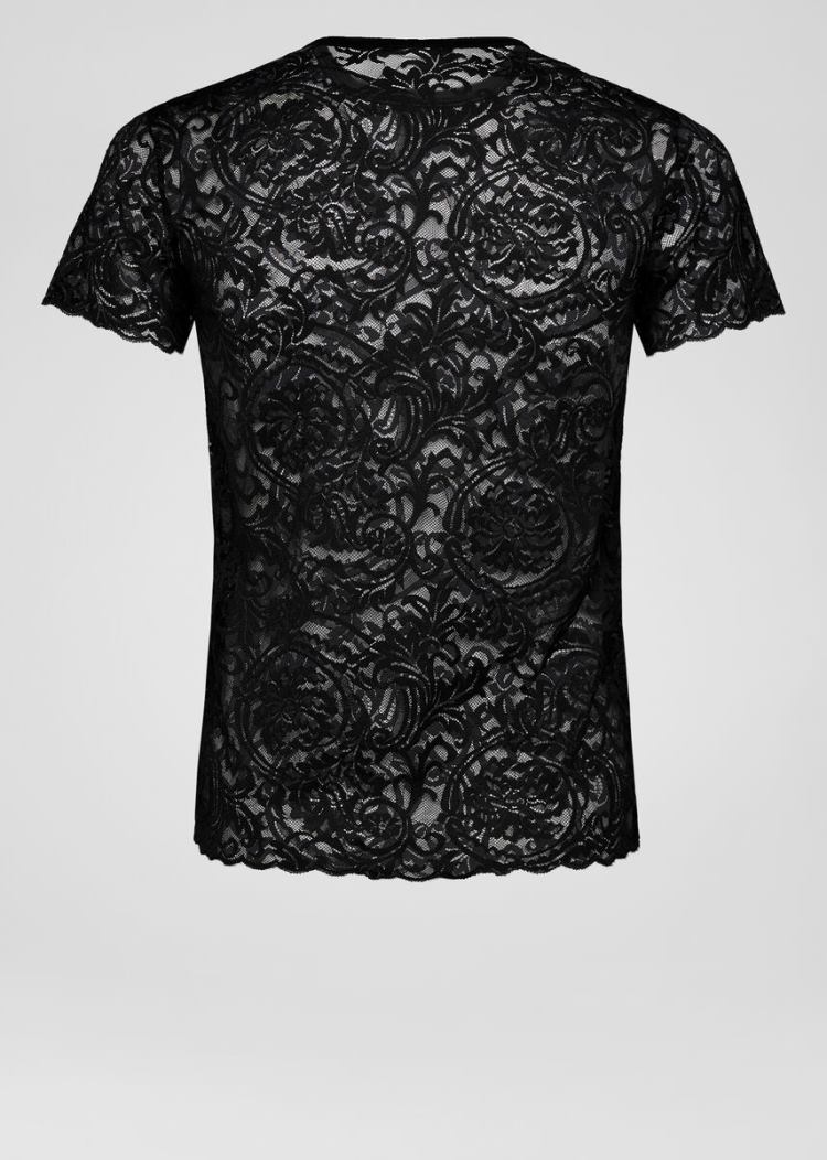 Versace Barocco δαντελα T Shirt μπλουζακια ανδρικα μαυρα | YQQBX9T