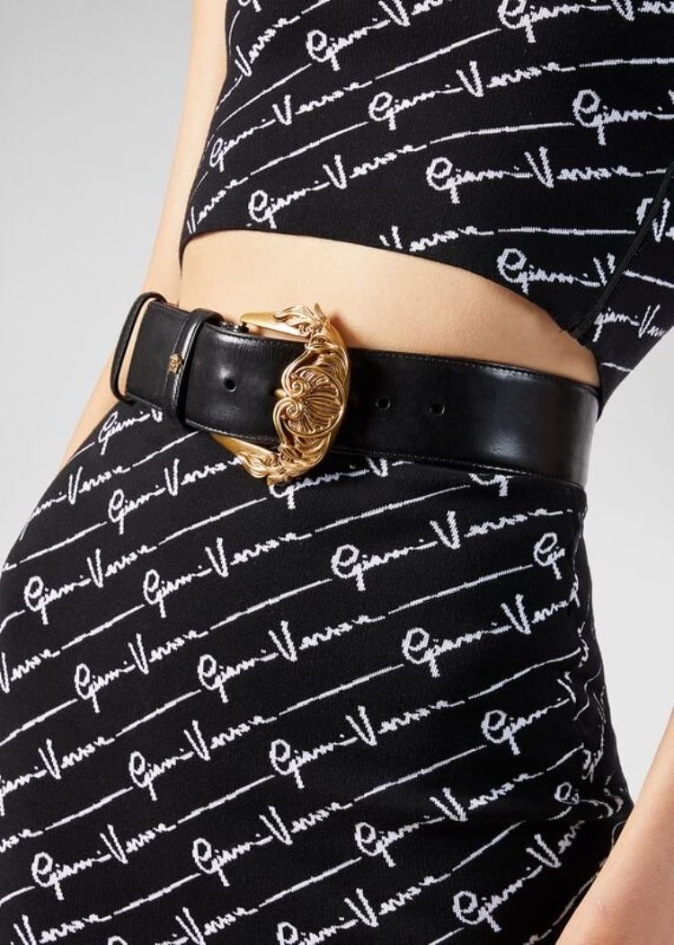 Versace Baroque πόρπης Tribute Belt ζωνη γυναικεια μαυρα | 68HOC0N