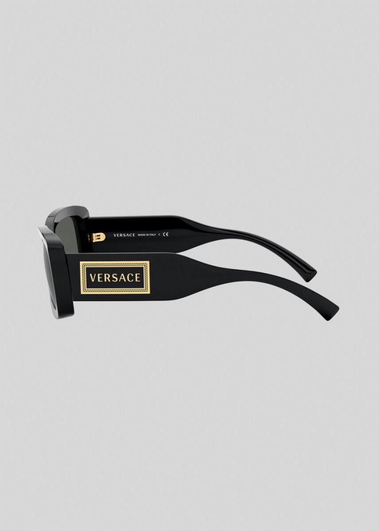 Versace Black 90s Vintage Logo γυαλια ηλιου γυναικεια μαυρα | J4BRTF8