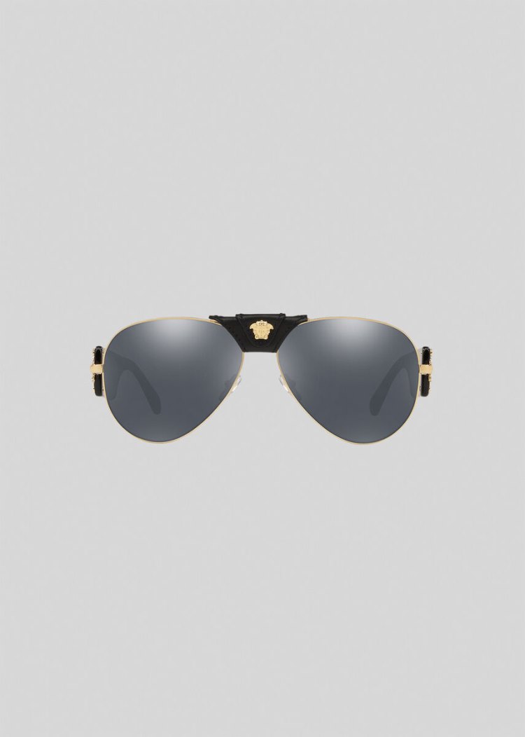 Versace Black Baroque Pilot γυαλια ηλιου ανδρικα γκρι | COGNXBR