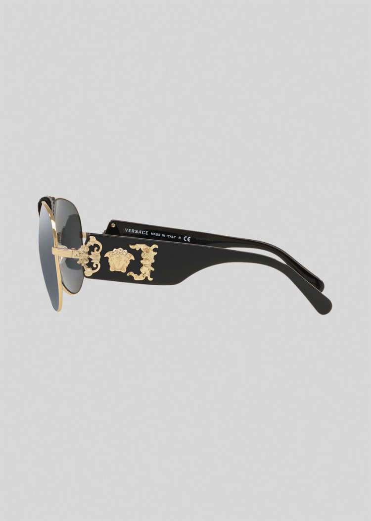 Versace Black Baroque Pilot γυαλια ηλιου ανδρικα γκρι | COGNXBR