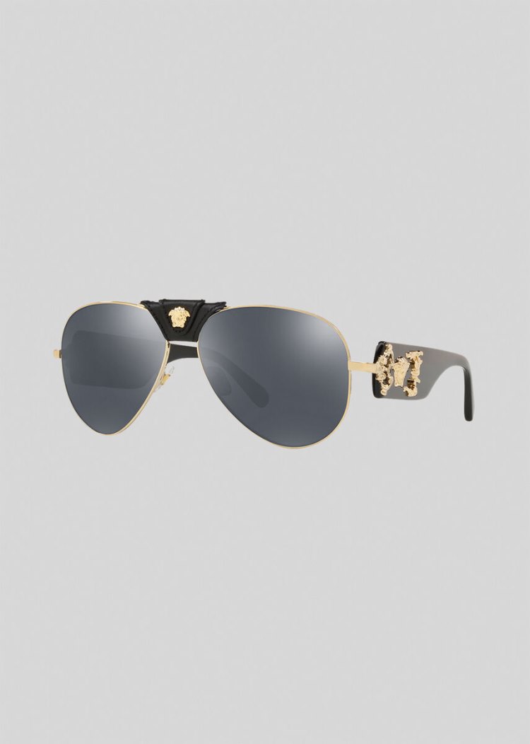 Versace Black Baroque Pilot γυαλια ηλιου ανδρικα γκρι | COGNXBR