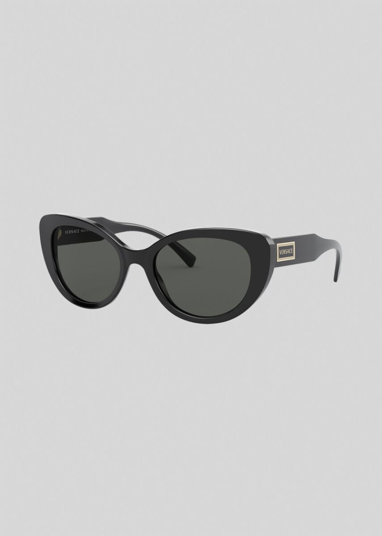 Versace Black Cat-Eye 90s Vintage Logo γυαλια ηλιου γυναικεια μαυρα | BND6GCJ
