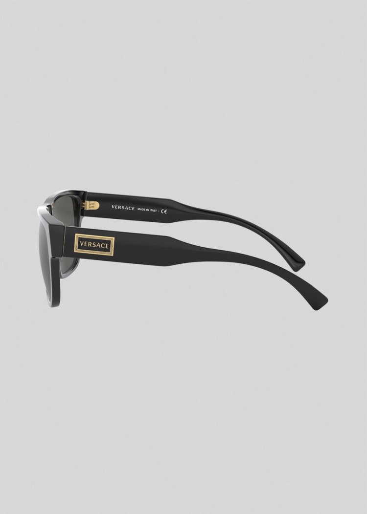 Versace Black Cat-Eye 90s Vintage Logo γυαλια ηλιου ανδρικα μαυρα | XQLPB1D