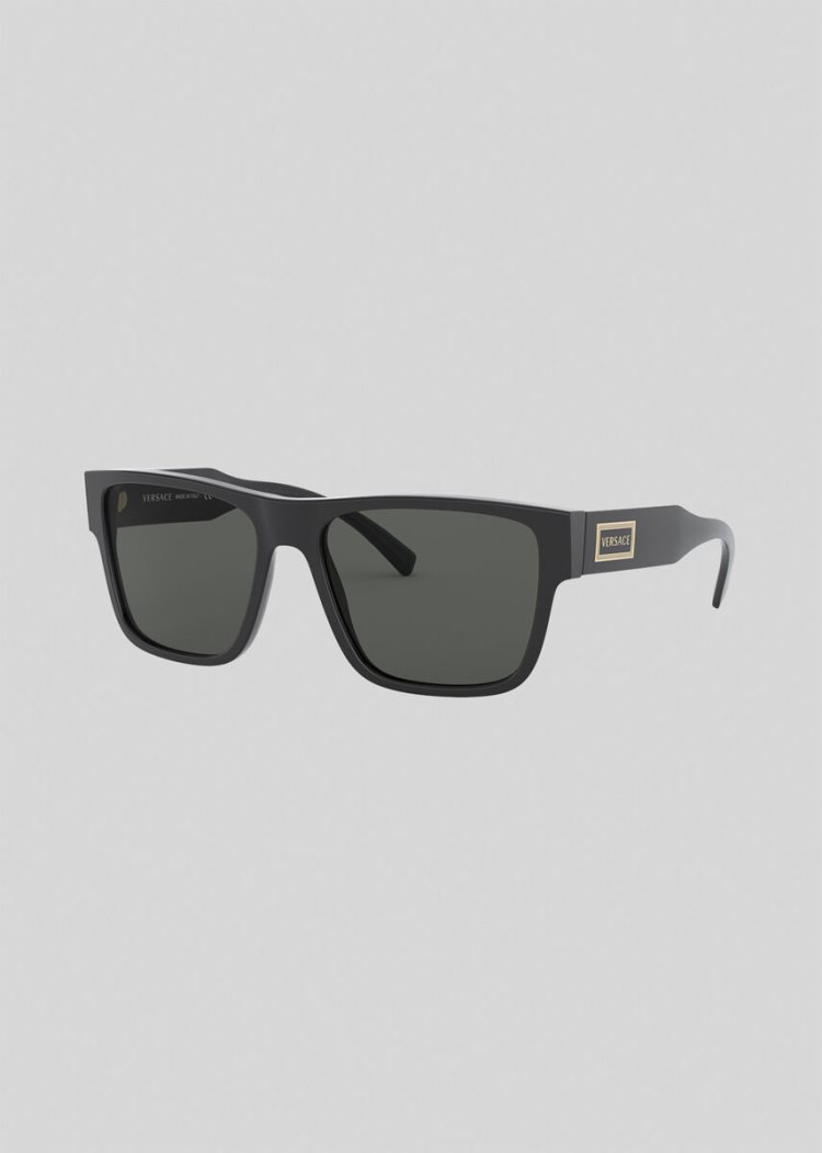 Versace Black Cat-Eye 90s Vintage Logo γυαλια ηλιου ανδρικα μαυρα | XQLPB1D
