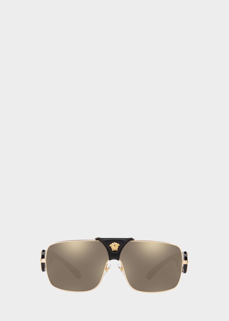 Versace Black & Gold Baroque γυαλια ηλιου ανδρικα μαυρα χρυσο χρωμα | VT4RIHB