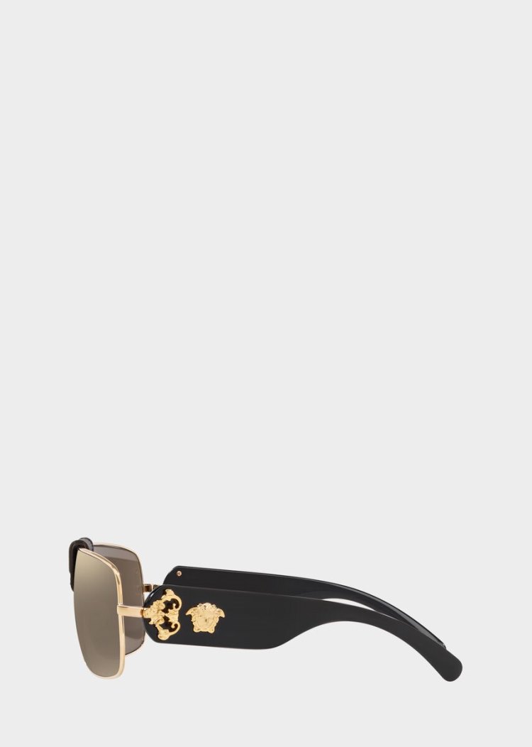 Versace Black & Gold Baroque γυαλια ηλιου ανδρικα μαυρα χρυσο χρωμα | VT4RIHB