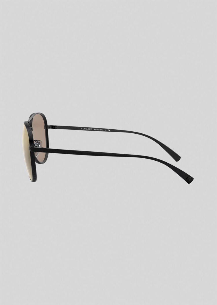 Versace Black Greca Pilot γυαλια ηλιου ανδρικα μαυρα | L6P7CL8
