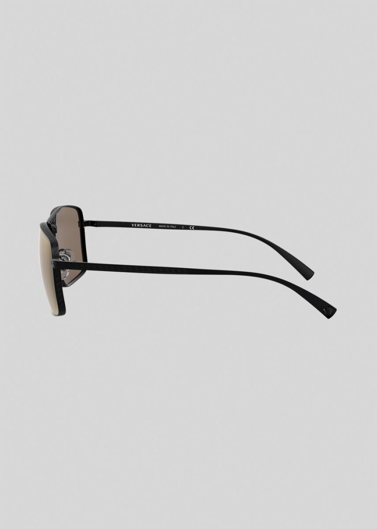 Versace Black Greca Square γυαλια ηλιου γυναικεια μαυρα | 7HETJYL