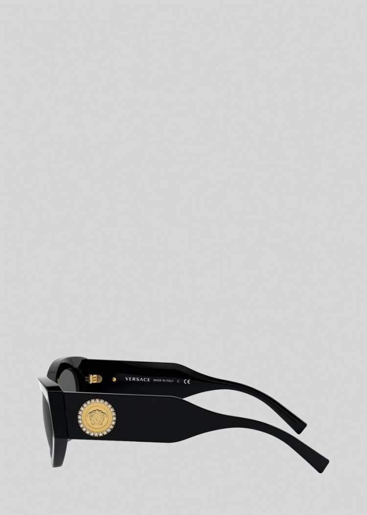 Versace Black Medusa Crystal γυαλια ηλιου γυναικεια μαυρα | BHUN66F