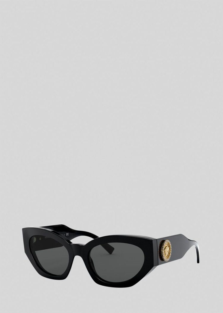 Versace Black Medusa Crystal γυαλια ηλιου γυναικεια μαυρα | BHUN66F