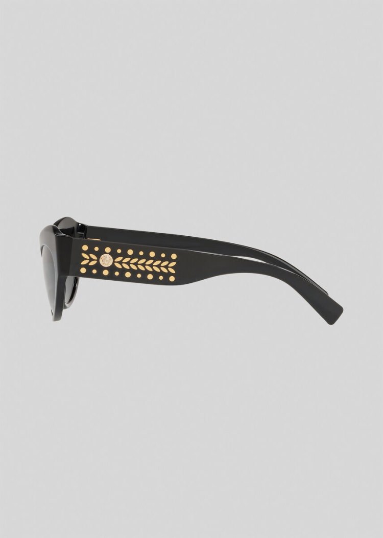 Versace Black Medusa Leaves Cat-Eye γυαλια ηλιου γυναικεια μαυρα | ZICCU8C
