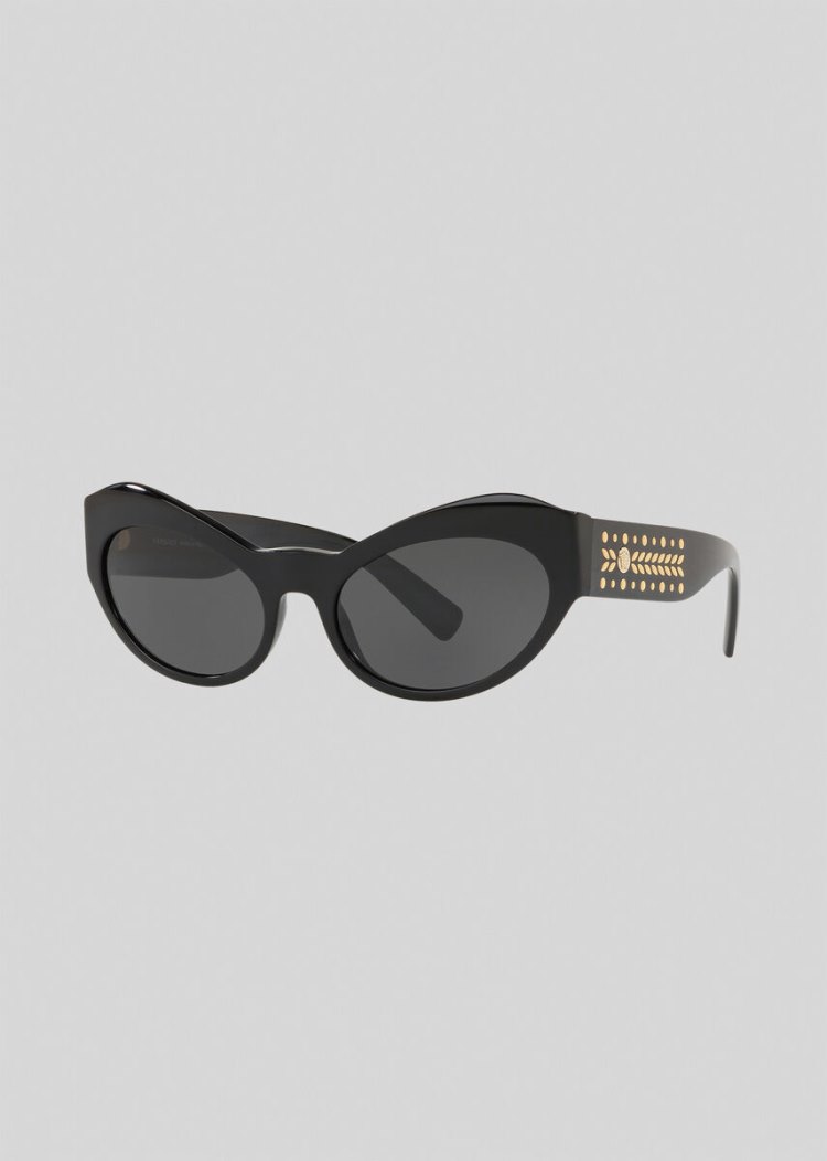 Versace Black Medusa Leaves Cat-Eye γυαλια ηλιου γυναικεια μαυρα | ZICCU8C