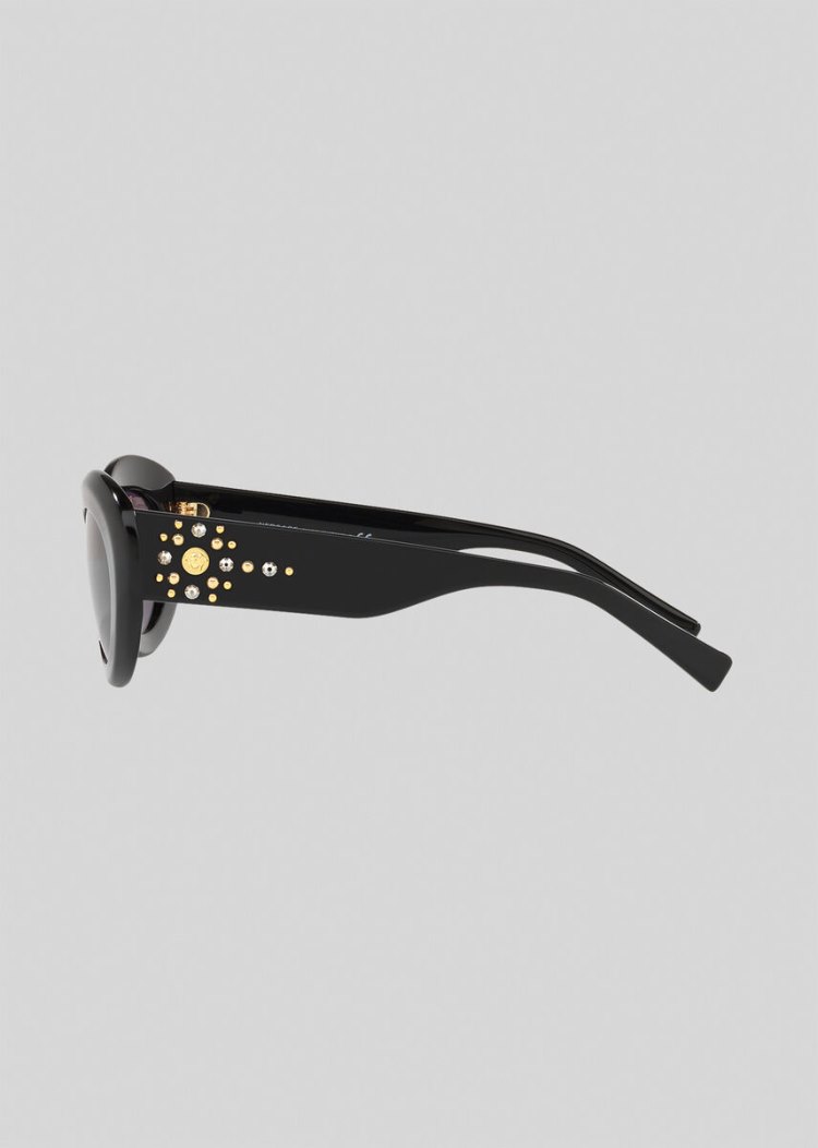 Versace Black Medusa Stud Oval γυαλια ηλιου γυναικεια μαυρα | CGWF7VS