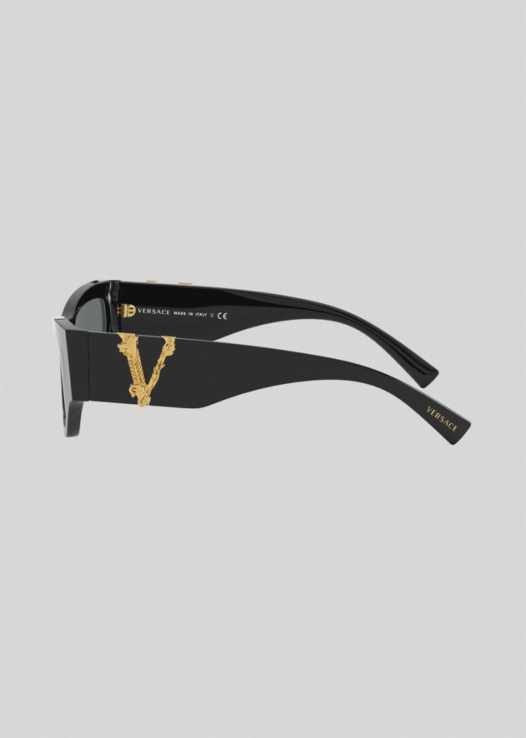Versace Black Virtus Cat-Eye γυαλια ηλιου γυναικεια μαυρα | 2MUO9U2