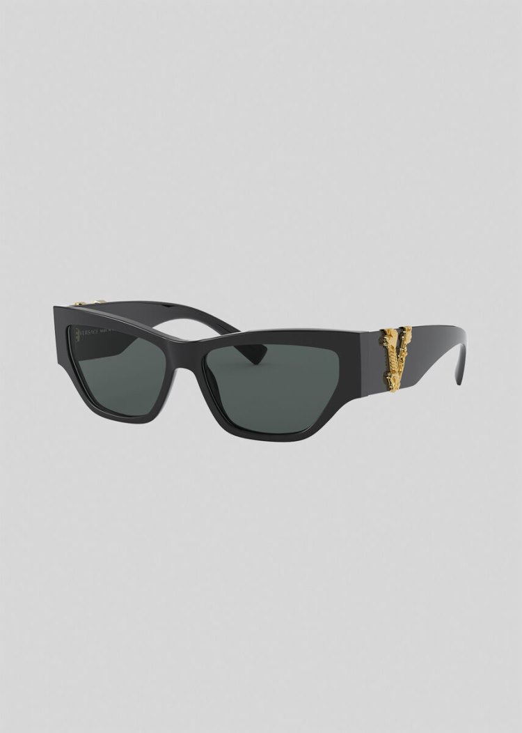 Versace Black Virtus Cat-Eye γυαλια ηλιου γυναικεια μαυρα | 2MUO9U2