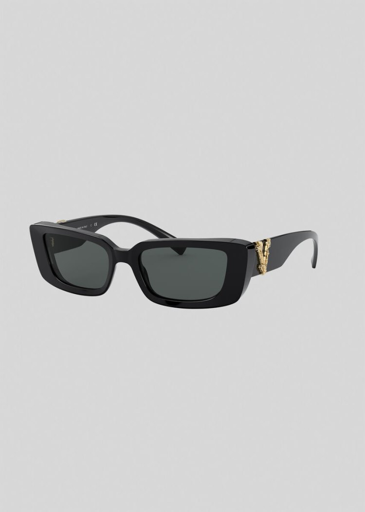 Versace Black Virtus Rectangular γυαλια ηλιου γυναικεια μαυρα | KFU2NNE
