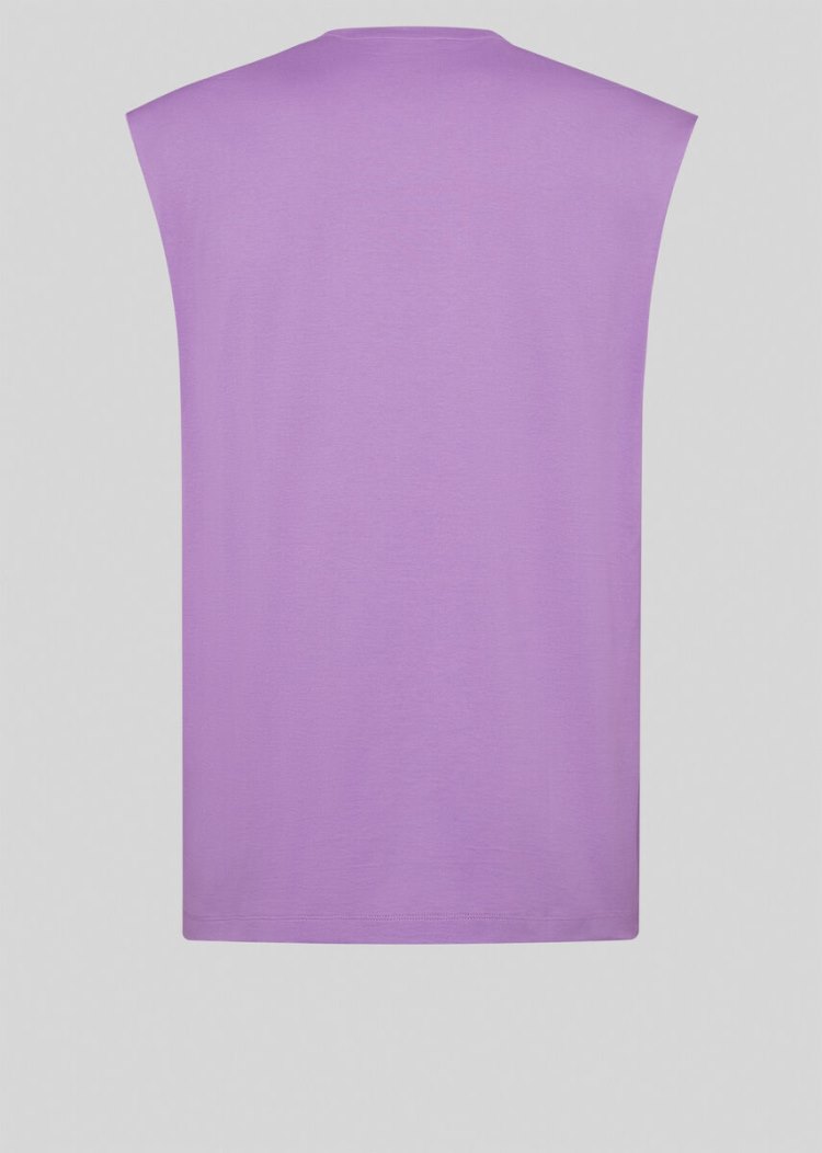 Versace Blonde Print αμανικα T Shirt μπλουζακια ανδρικα μωβ | K411V6C