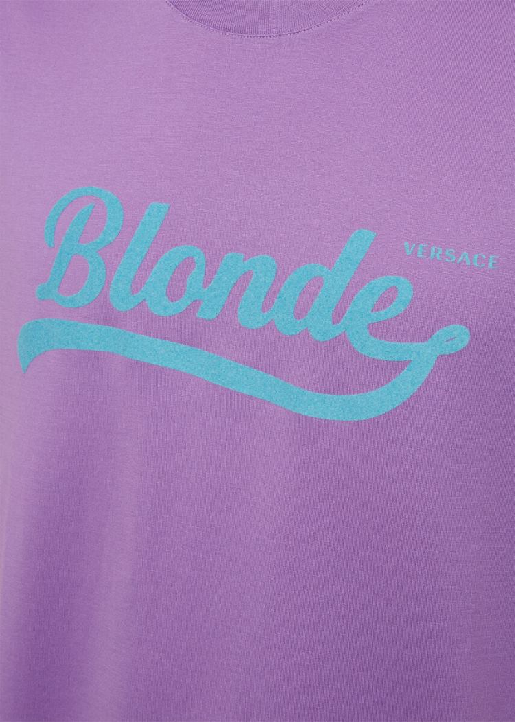 Versace Blonde Print αμανικα T Shirt μπλουζακια ανδρικα μωβ | K411V6C