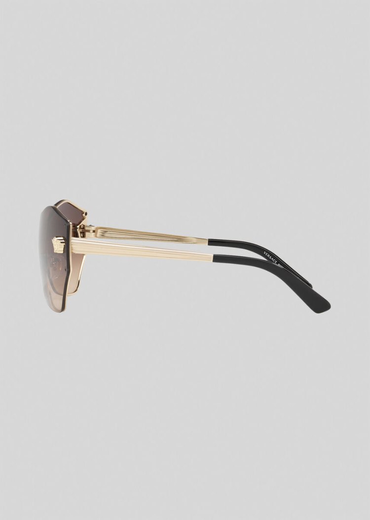 Versace Brown Glam Medusa Shield γυαλια ηλιου γυναικεια καφε | VDY58P4