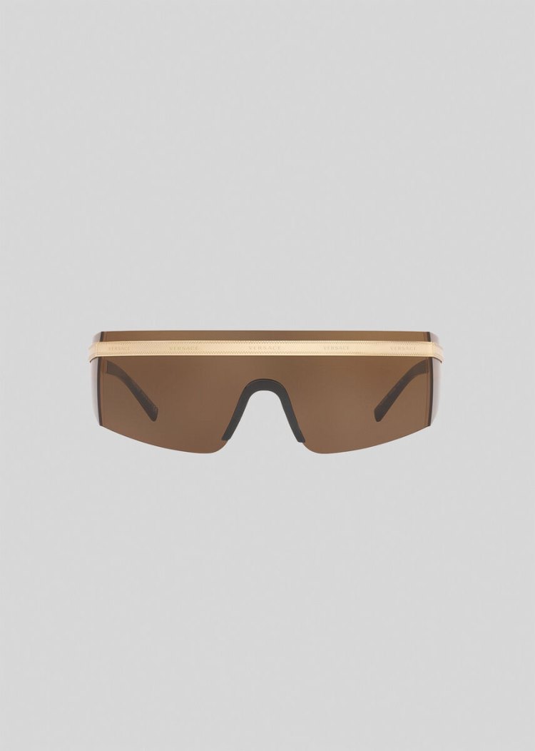 Versace Brown Logomania Visor γυαλια ηλιου ανδρικα καφε | DSS5CUC