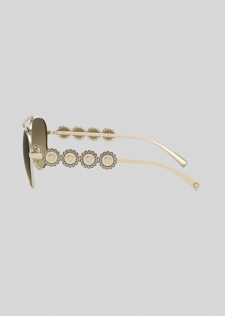 Versace Brown Signature Medusa Pilot γυαλια ηλιου γυναικεια καφε | 0OLGTSS