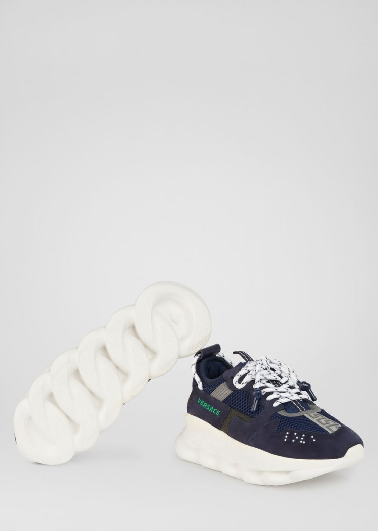Versace Chain Reaction 2 Sneakers αθλητικα ανδρικα μπλε | 7HO5LVN