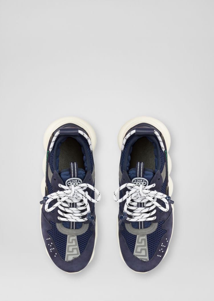 Versace Chain Reaction 2 Sneakers αθλητικα ανδρικα μπλε | 7HO5LVN