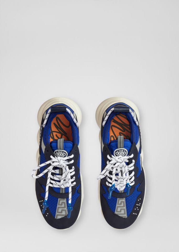 Versace Chain Reaction 2 Sneakers αθλητικα ανδρικα μπλε | ZSZU0GZ