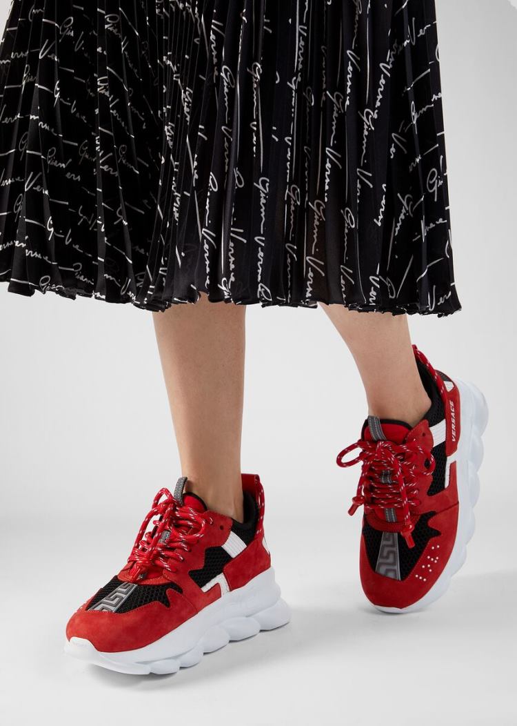 Versace Chain Reaction 2 Trainers αθλητικα γυναικεια κοκκινα | DB0DEF3