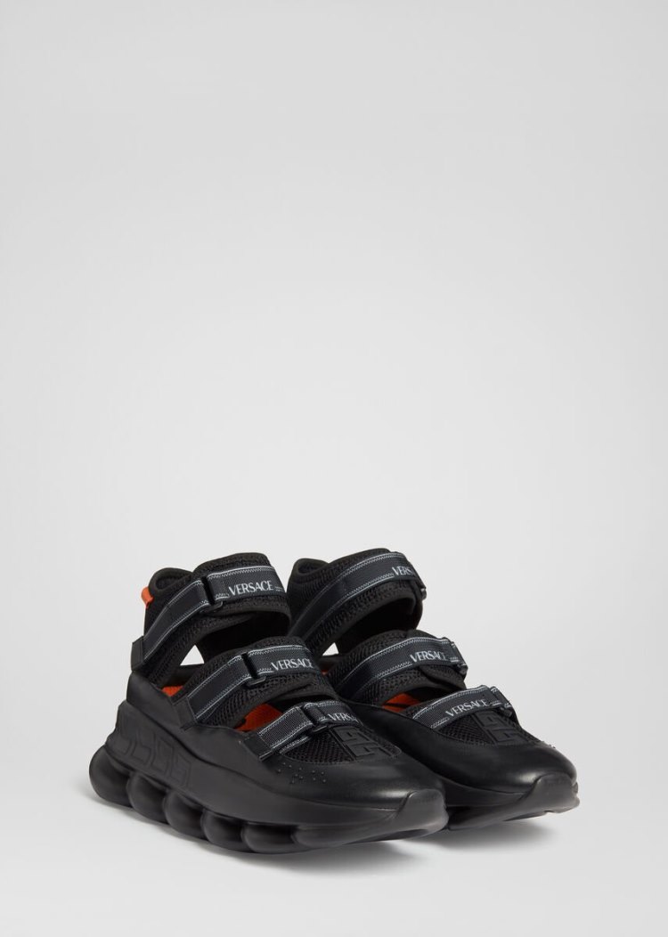 Versace Chain Reaction Sandals σανδαλια ανδρικα μαυρα | IVS0932