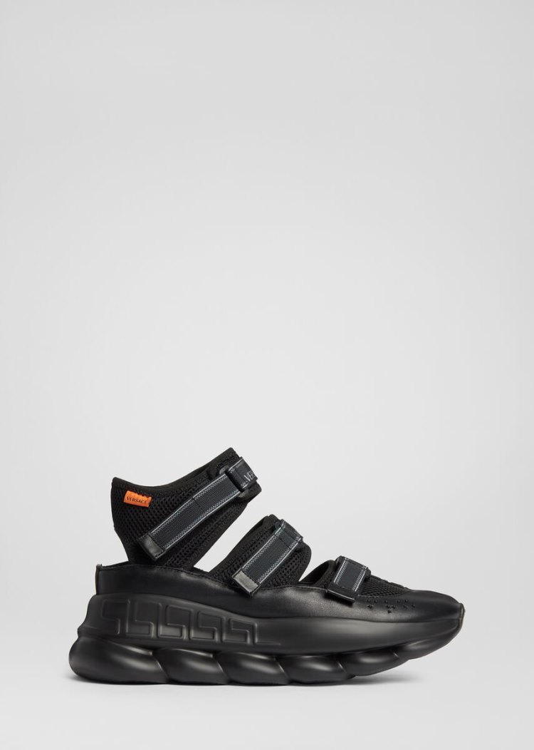 Versace Chain Reaction Sandals σανδαλια ανδρικα μαυρα | IVS0932