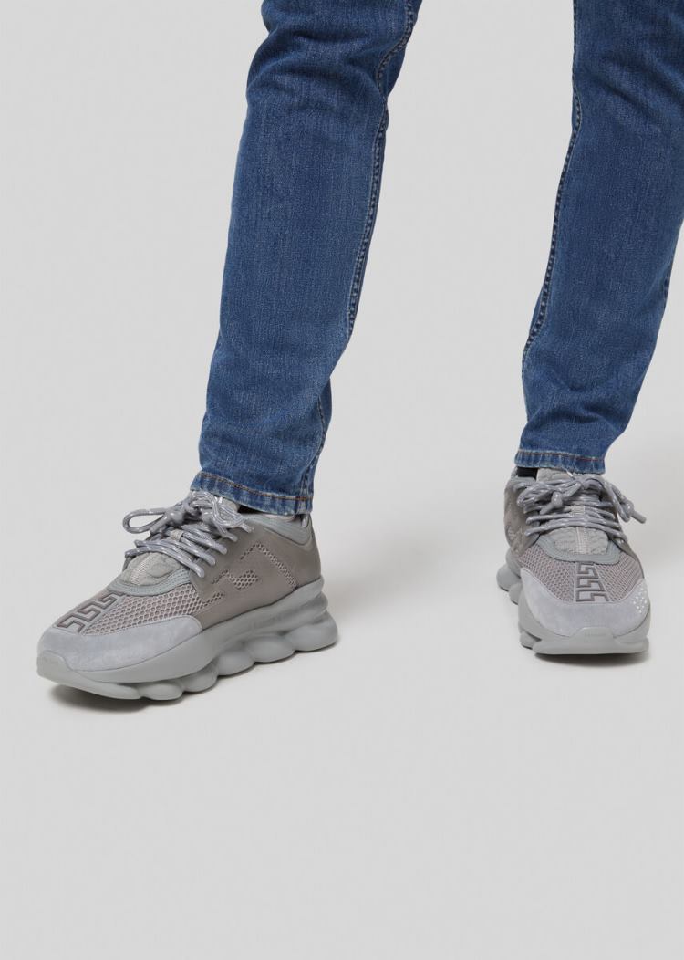 Versace Chain Reaction Trainers αθλητικα ανδρικα γκρι | M5K4C0J