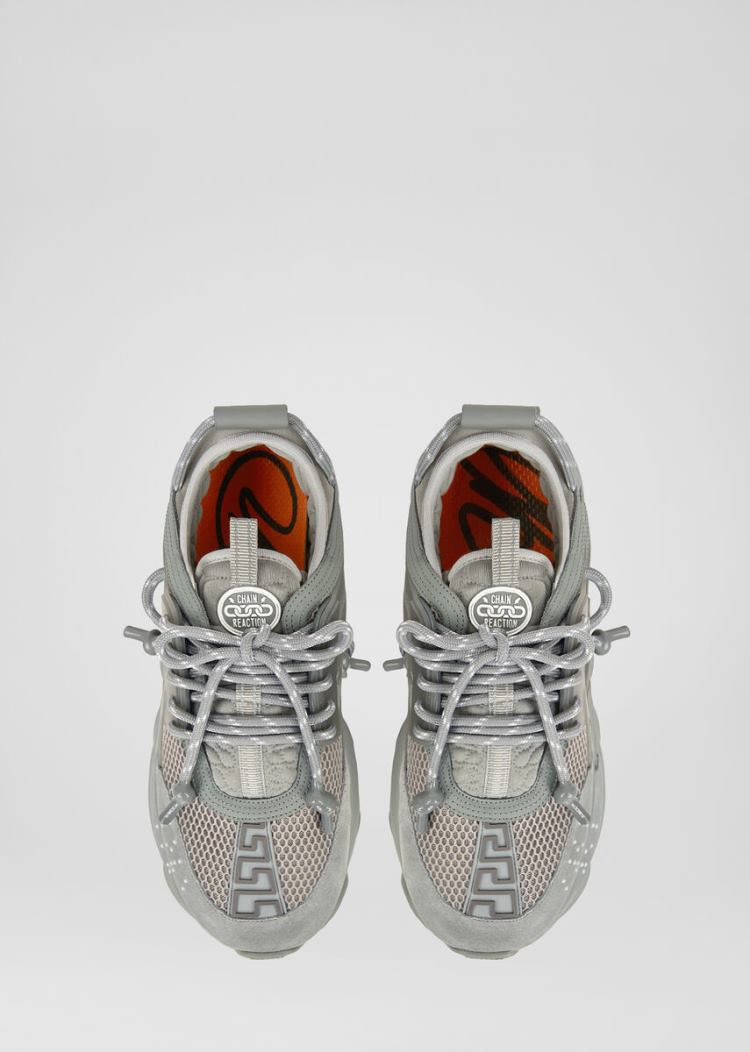 Versace Chain Reaction Trainers αθλητικα ανδρικα γκρι | M5K4C0J
