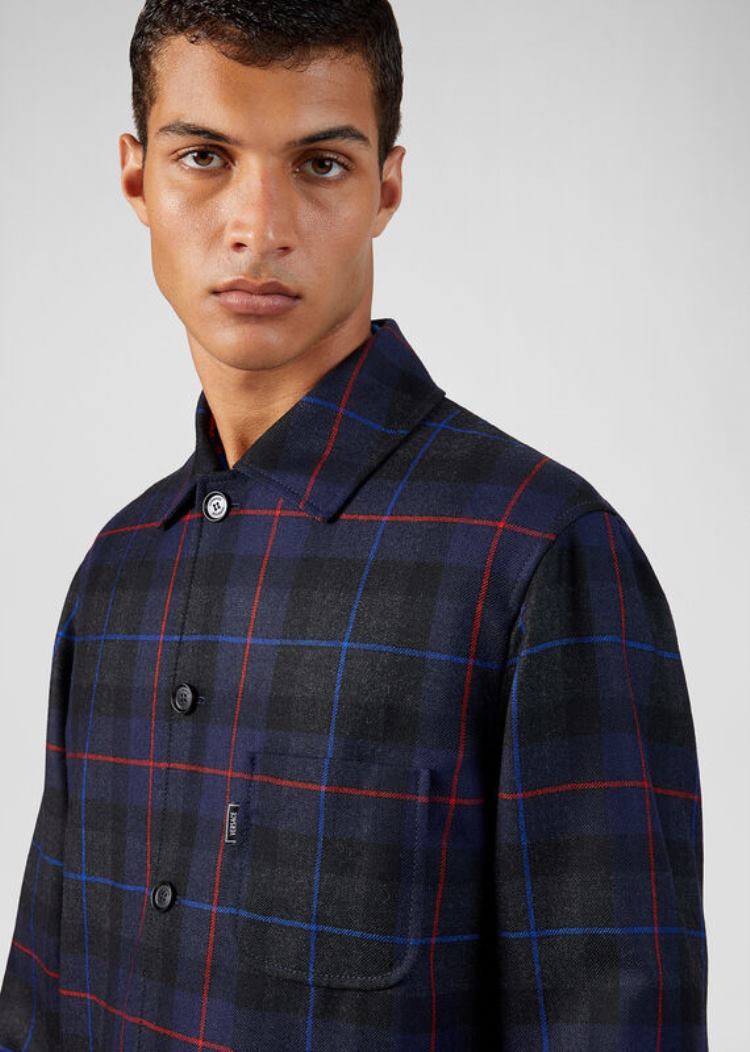 Versace Checked Wool Jacket μπουφαν ανδρικα Πολύχρωμο | 4S8UDT7