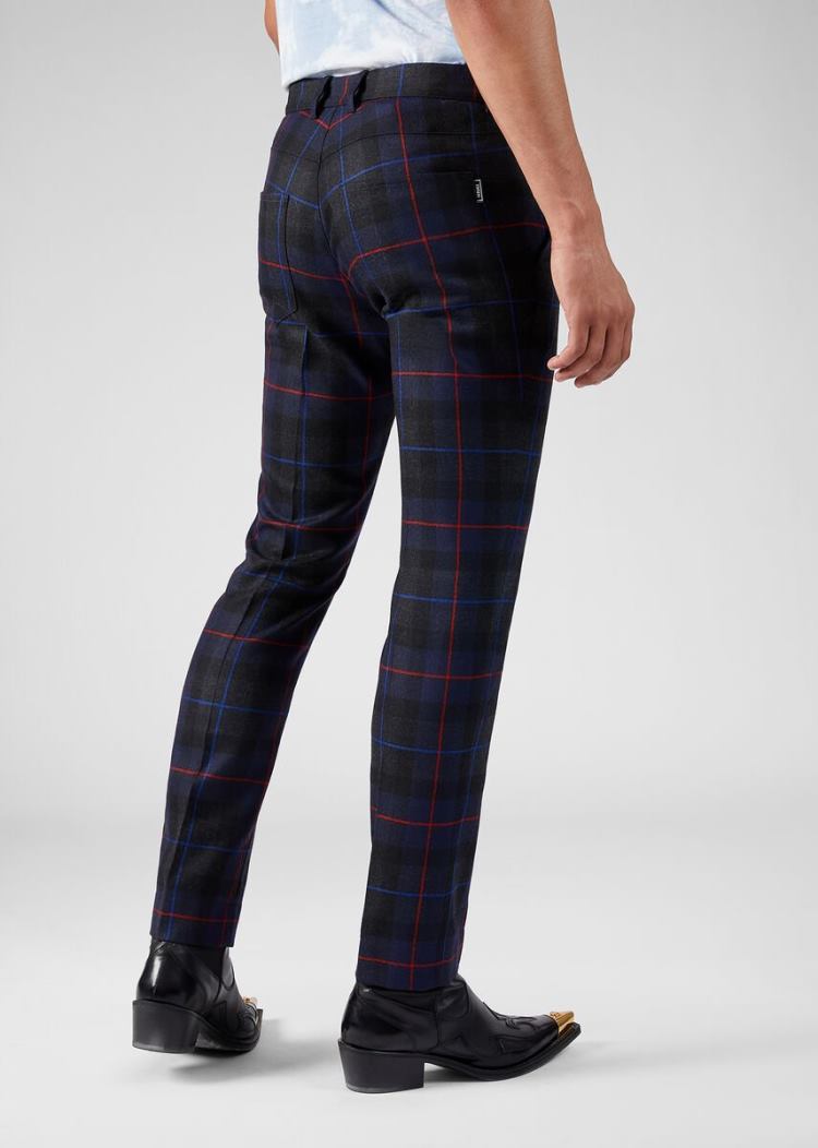 Versace Checked Wool Trousers παντελόνι ανδρικα Πολύχρωμο | 1FOAPYJ