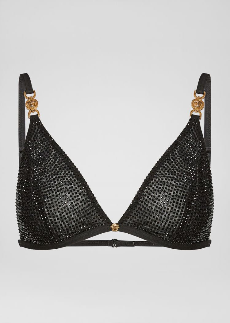 Versace Crystal-Embellished Bralette εσωρουχα γυναικεια μαυρα | PNC5AQQ