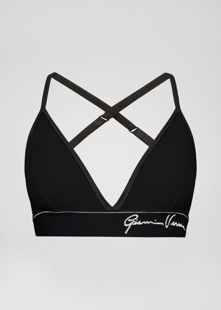 Versace Crystal GV Signature Bralette εσωρουχα γυναικεια μαυρα | JSB9E8S