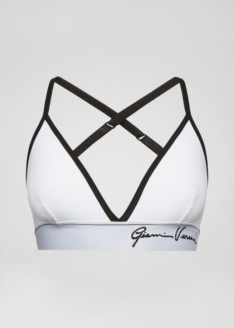 Versace Crystal GV Signature Bralette εσωρουχα γυναικεια ασπρα | NF6ZKHS