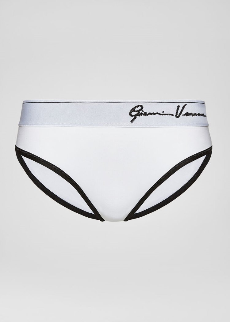 Versace Crystal GV Signature Briefs εσωρουχα γυναικεια ασπρα | 2BQC3RW