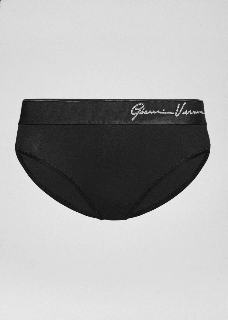 Versace Crystal GV Signature Briefs εσωρουχα γυναικεια μαυρα | GTV2KNO