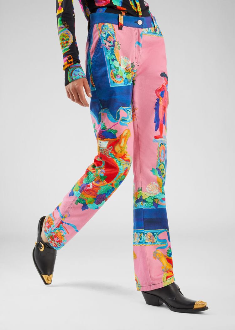 Versace Denim Caravaggio Print Jeans τζιν παντελονι γυναικεια Πολύχρωμο | 3Z40VPW
