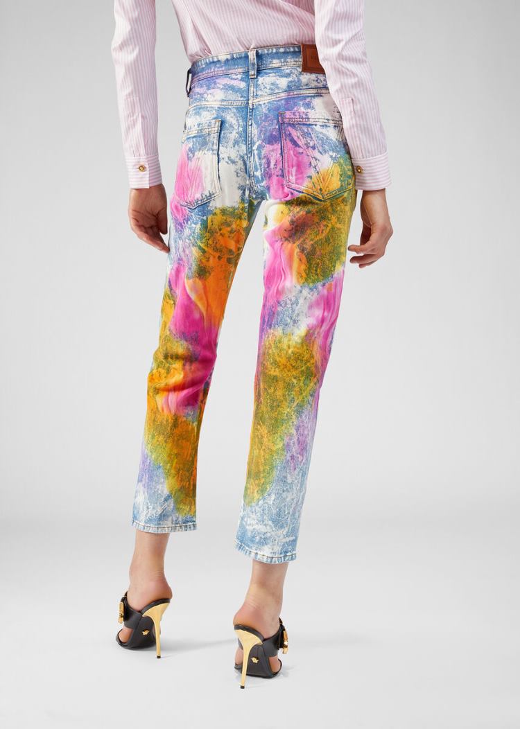 Versace Denim Tie-Dye Jeans τζιν παντελονι γυναικεια Πολύχρωμο | EN6AON7