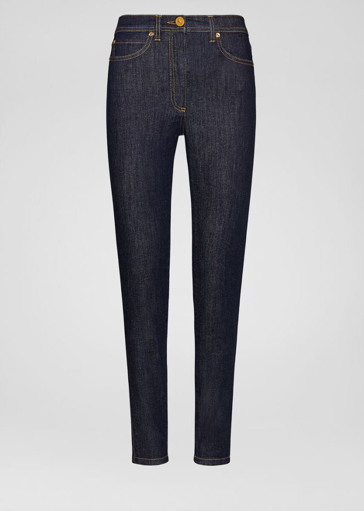 Versace Denim V-Stitch Skinny Jeans τζιν παντελονι γυναικεια μπλε | NDS8DNQ