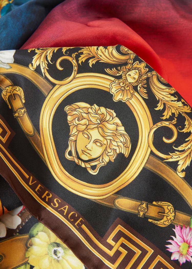 Versace Desert Nights Print Silk Foulard γυναικεια Πολύχρωμο | PVU3ADU