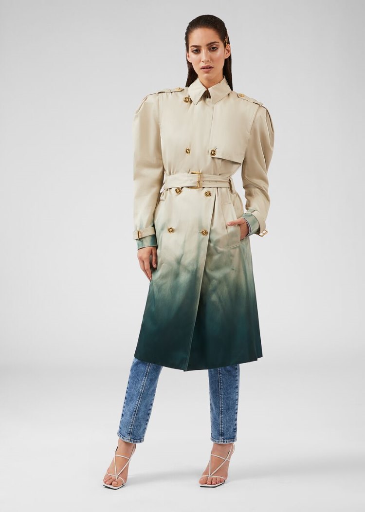 Versace Dip-Dye Trench Coat μπουφαν γυναικεια Χακί | H7SGZEZ