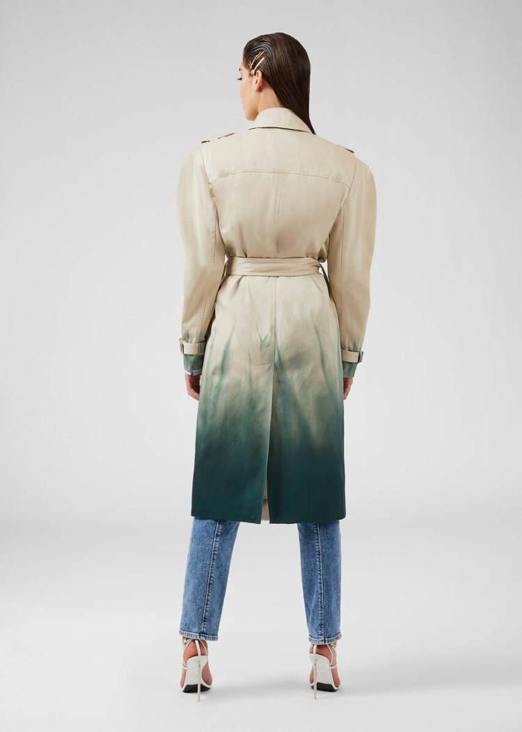 Versace Dip-Dye Trench Coat μπουφαν γυναικεια Χακί | H7SGZEZ
