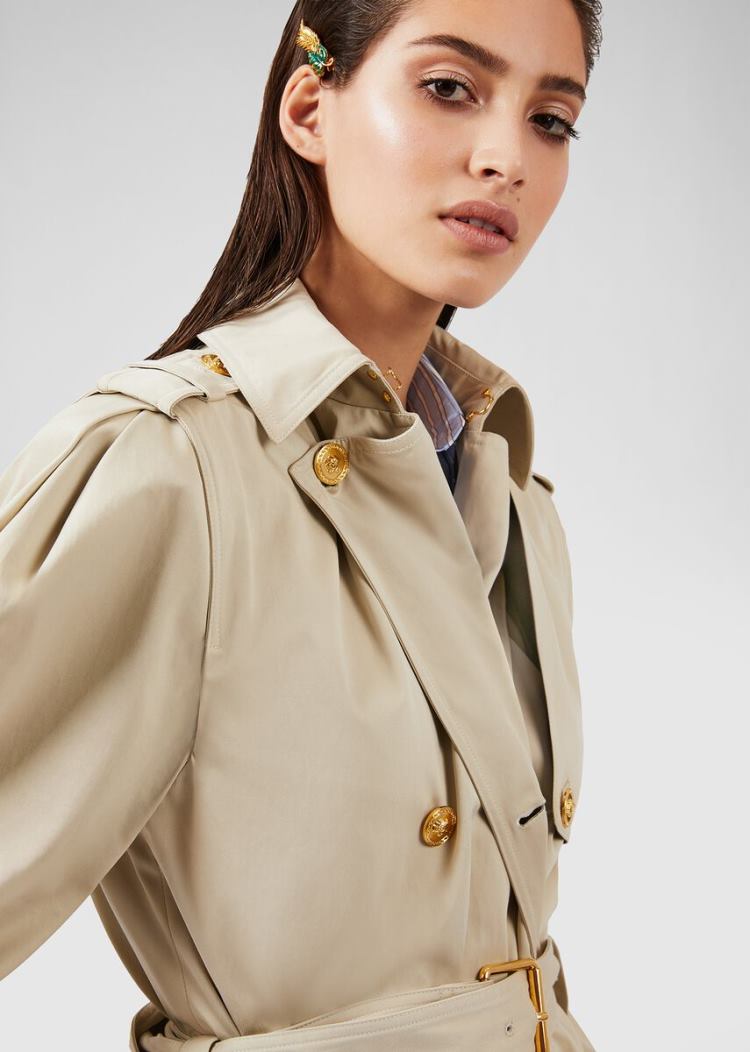 Versace Dip-Dye Trench Coat μπουφαν γυναικεια Χακί | H7SGZEZ