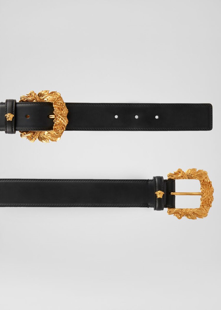 Versace Double Baroque πόρπης Tribute Belt ζωνη γυναικεια μαυρα | R0DAEVF