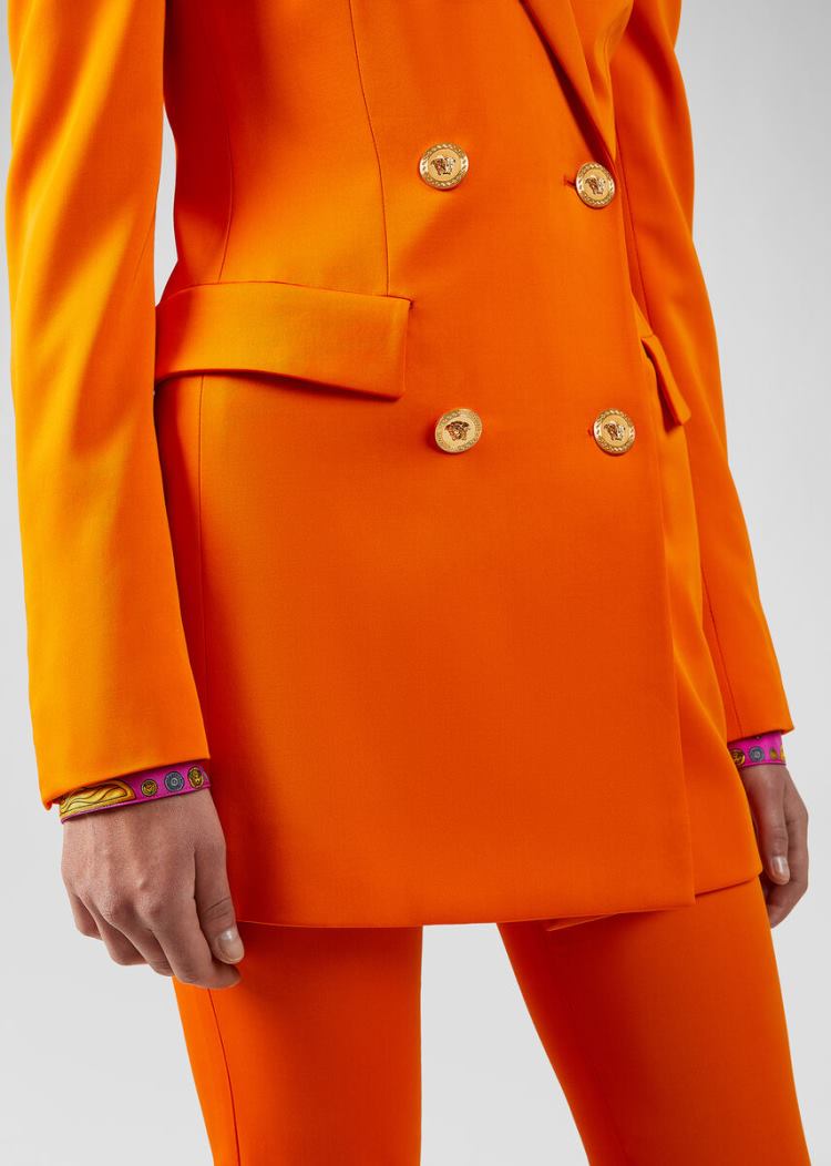 Versace Double-Breasted Blazer Μπλέιζερ γυναικεια πορτοκαλι | GFX36NK